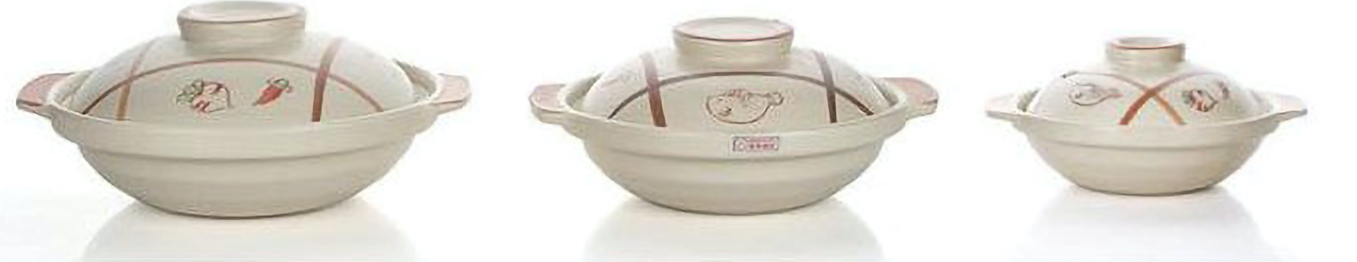 White Ceramic Clay Braising and Casserole Shoal Pot with Lid - Chefcoca