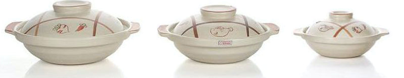 White Ceramic Clay Braising and Casserole Shoal Pot with Lid