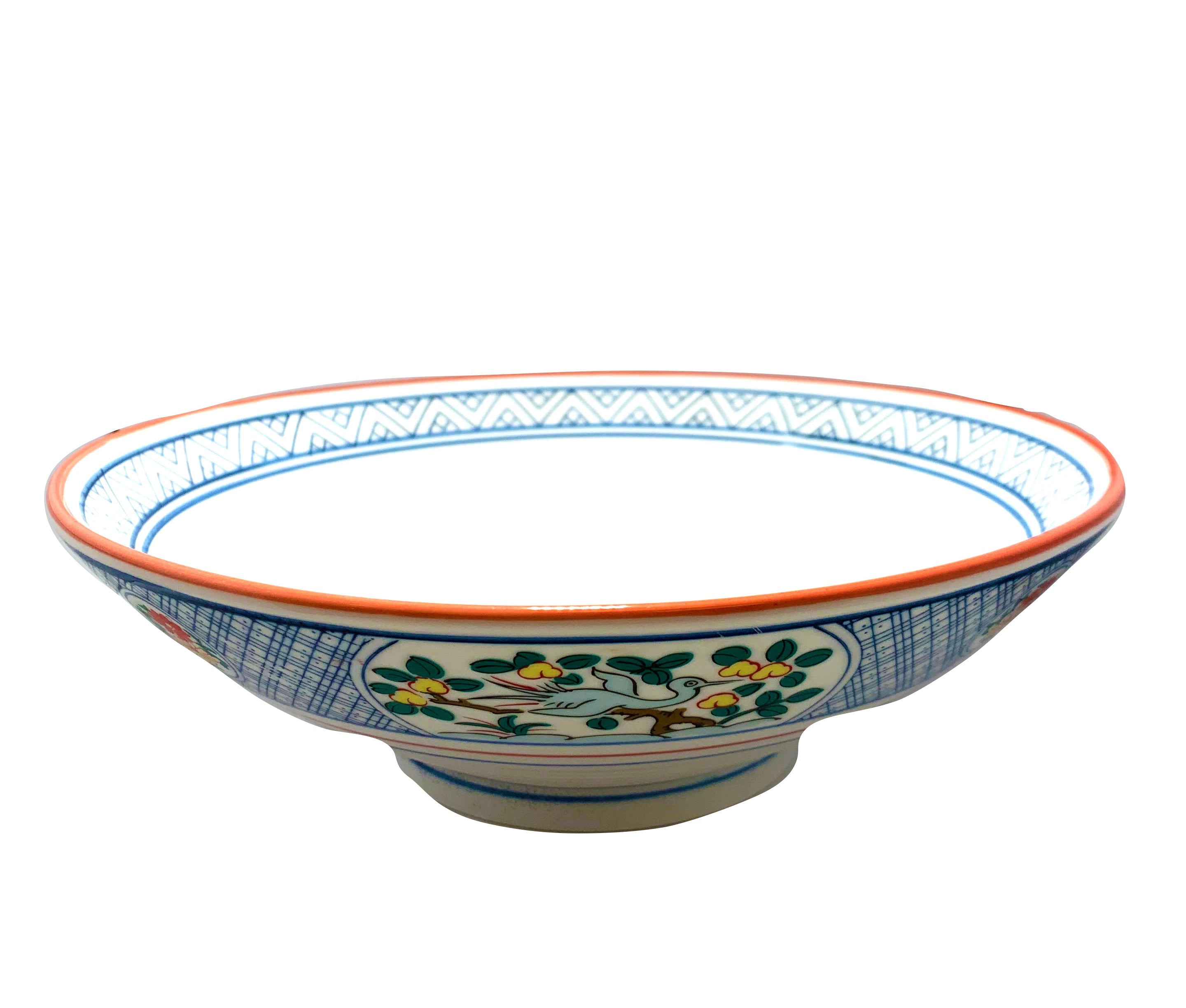 Japanese Zakka Style Rice Bowl, Crane Pattern (KF23473)