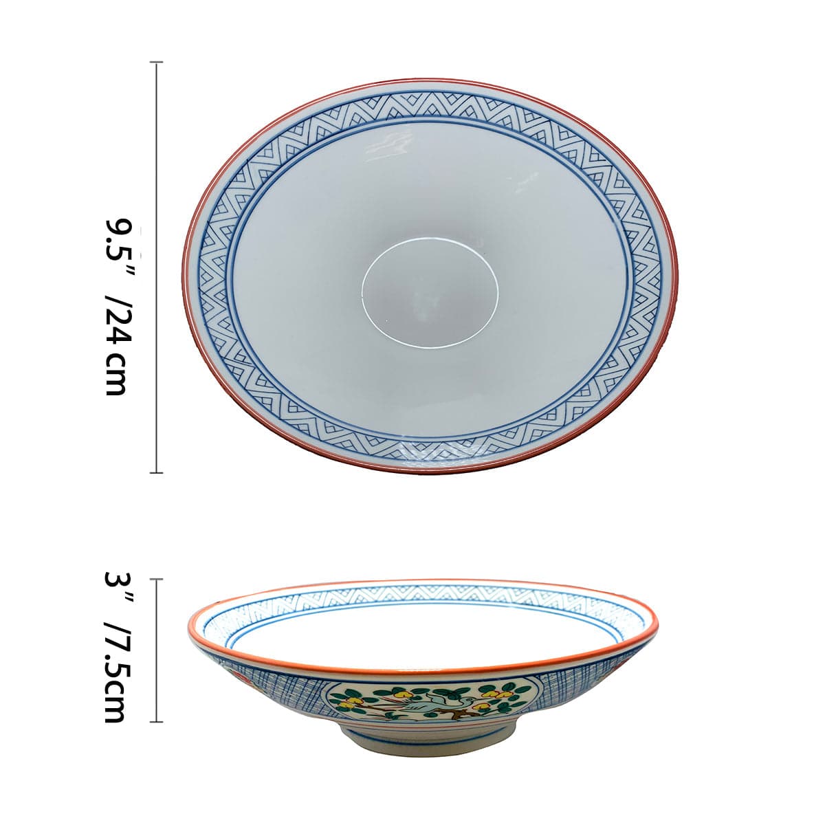 Japanese Zakka Style Rice Bowl, Crane Pattern (KF23473) - Chefcoca