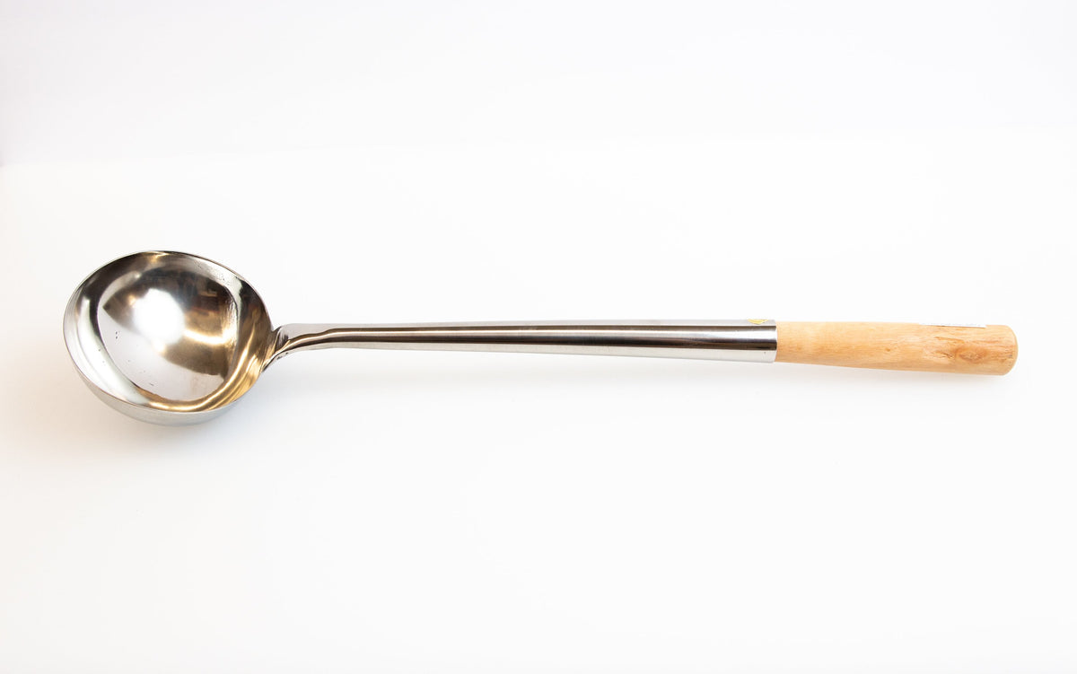 CHEFCO,LD-XL,#XL Stainless Steel Ladle with Wooden Handle ,10 liang ,14cm dia - Chefcoca