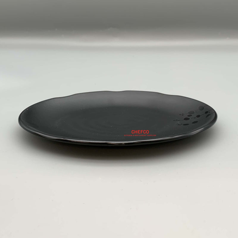 Matte Black Oval Plate with Embossed Pattern (MF2308F)