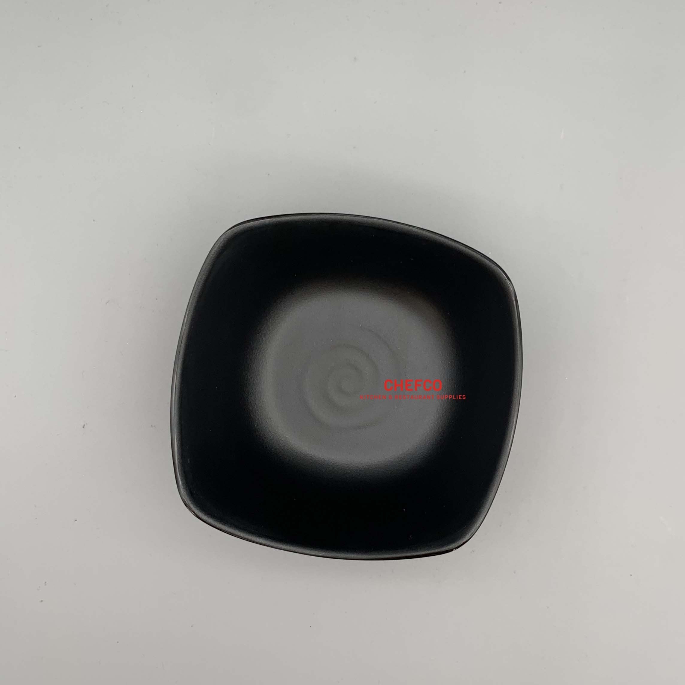 Curved Black Melamine Sauce/Condiment Dish (MF5505B)