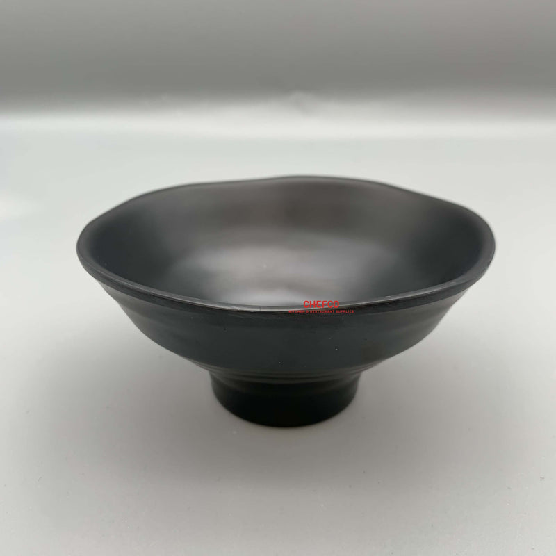 Raised Black Round Melamine Bowl (MS143)
