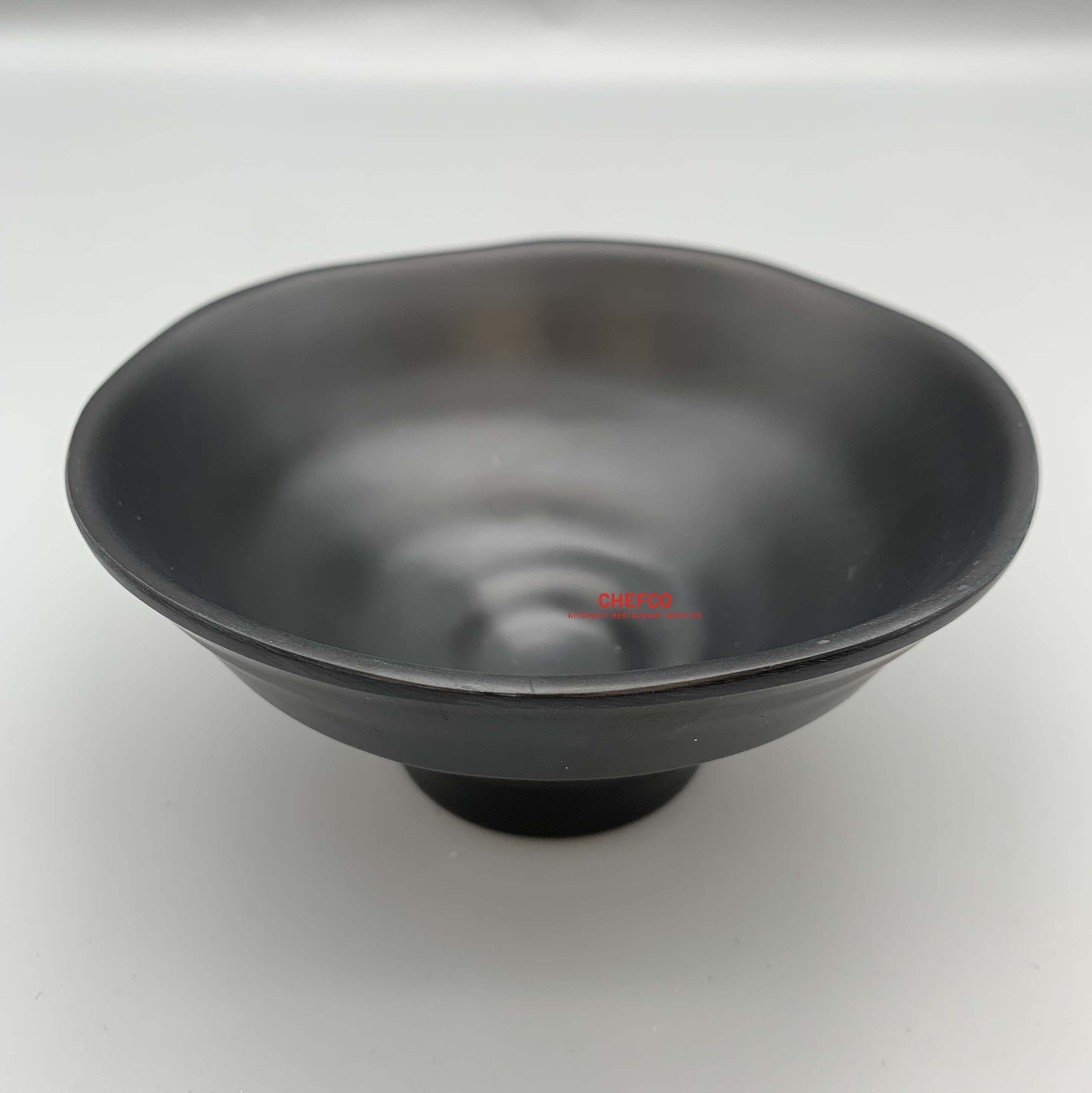 Raised Black Round Melamine Bowl (MS143)