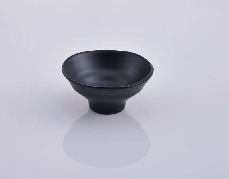 Raised Black Round Melamine Bowl (MS143)