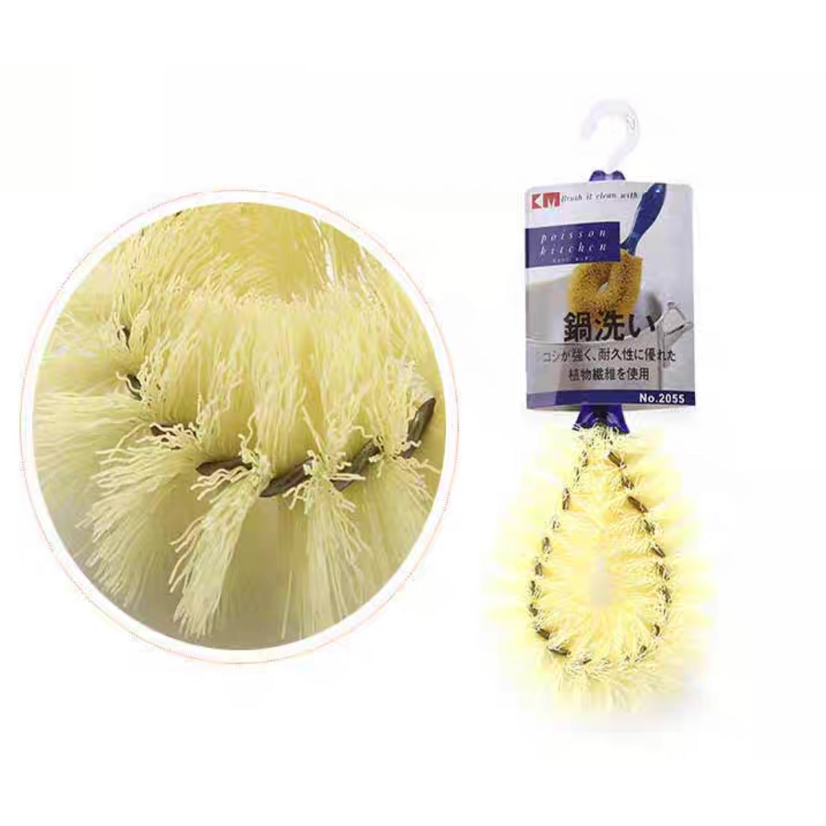 Durable Daily Plastic Nylon Curve Head Cleaning Brush