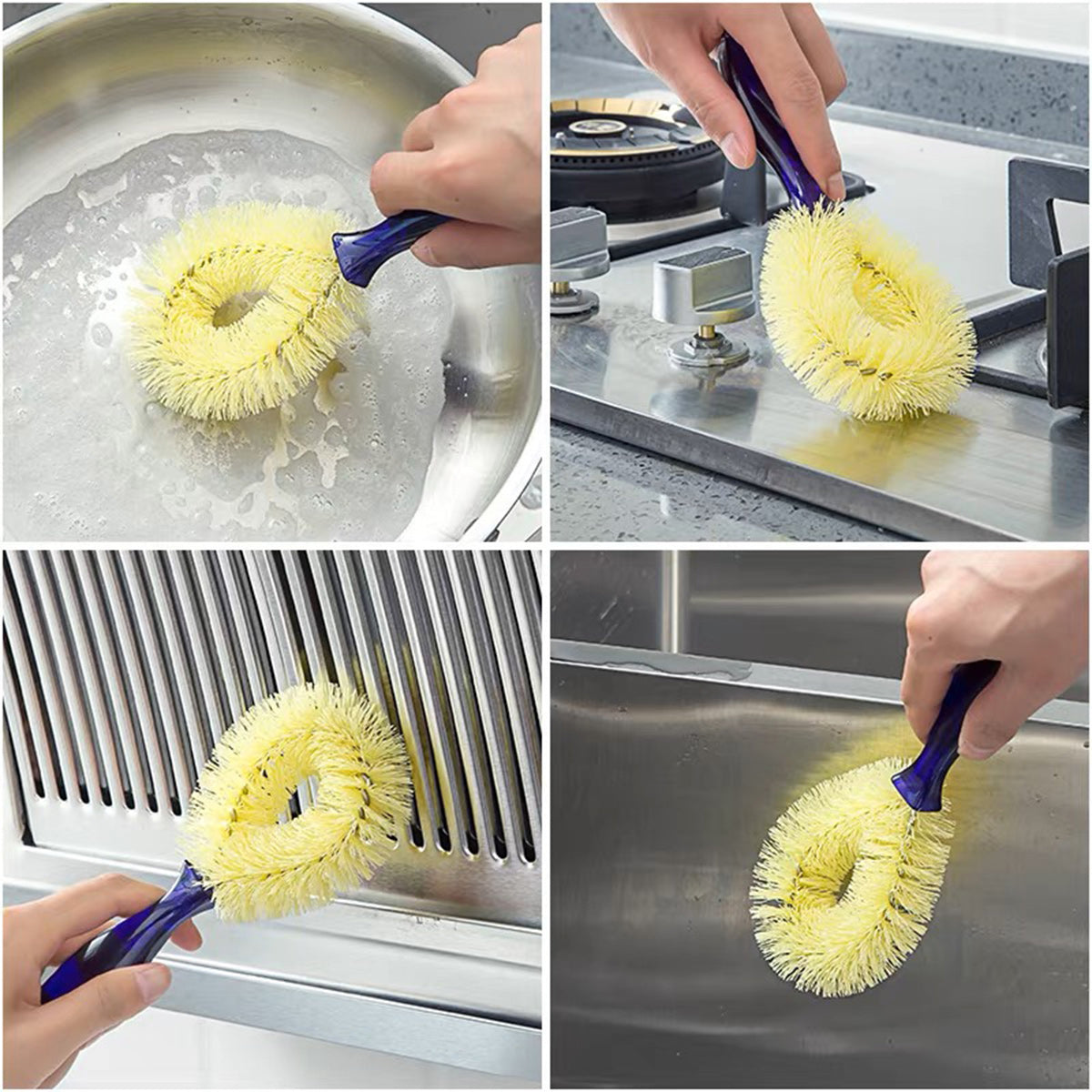 Durable Daily Plastic Nylon Curve Head Cleaning Brush