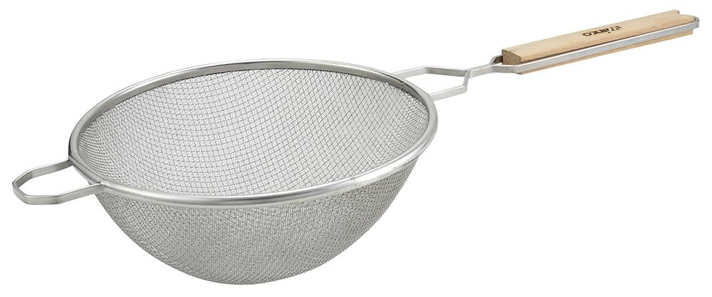 Stainless Steel Fine Double Mesh Strainer (10.5" Dia.) - Chefcoca