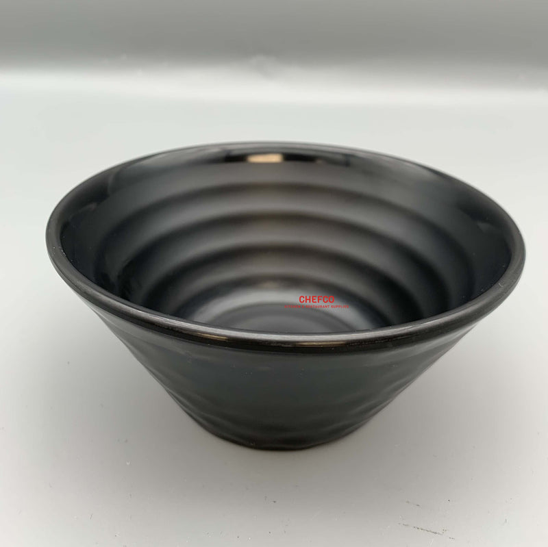 Hammered Pattern Black Melamine Bowl (MS327)