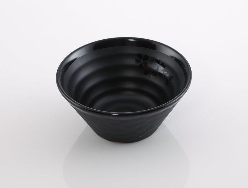 Hammered Pattern Black Melamine Bowl (MS327)