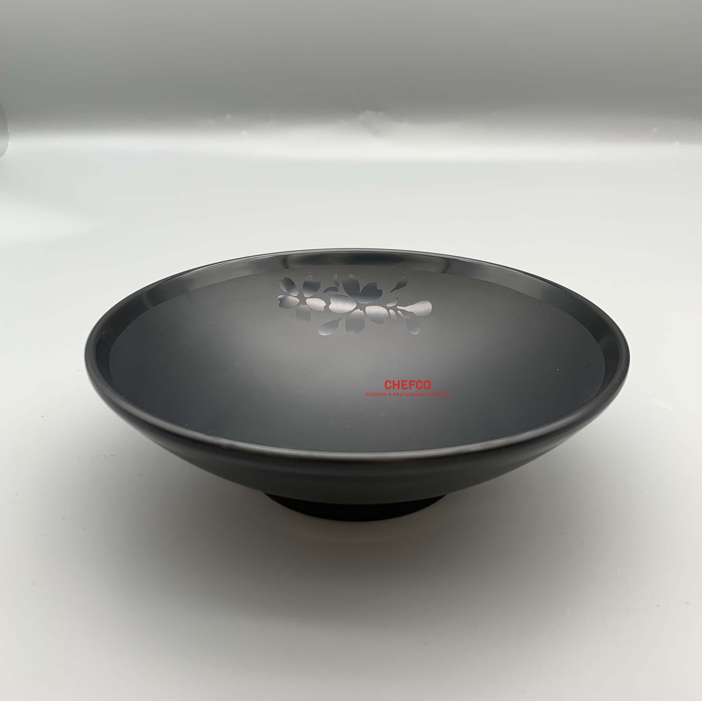 Matte Black Round Bowl with Embossed Pattern (MS385)