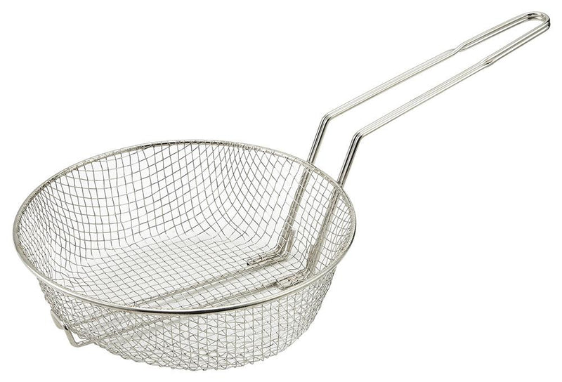 Nickel Plated Steel Culinary Basket with Medium Mesh (8" - 10" Dia.)