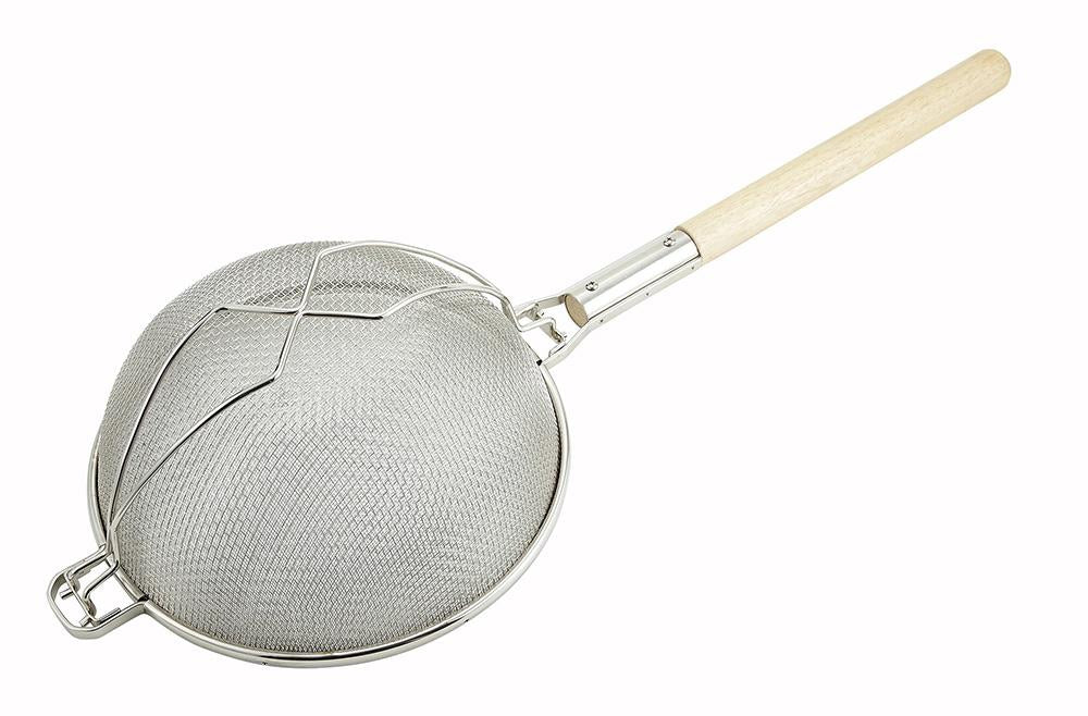 Nickel Plated Round Double Mesh Reinforced Strainer - Chefcoca