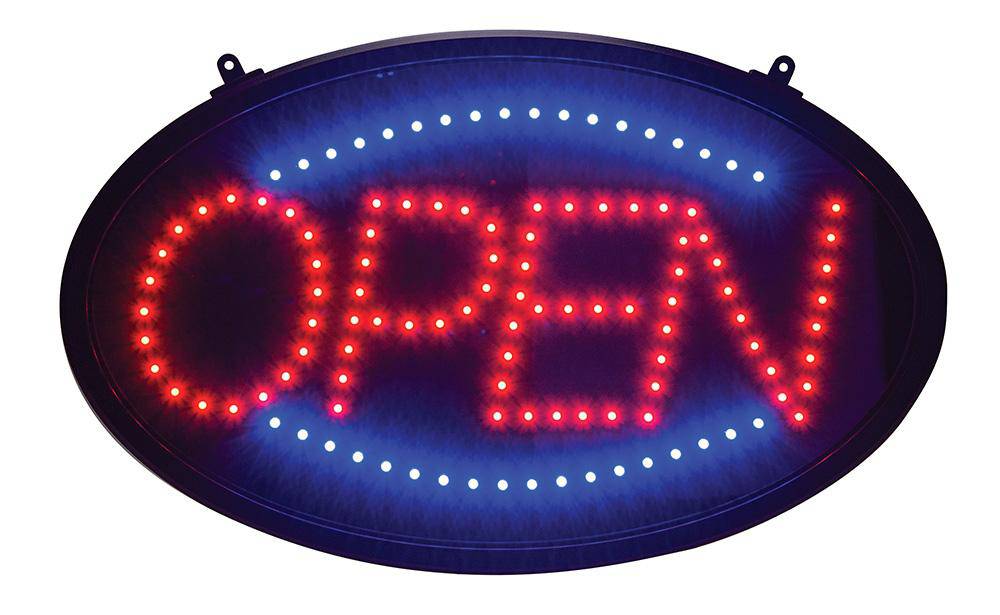 LED-10-Open LED Sign, Oval - Chefcoca