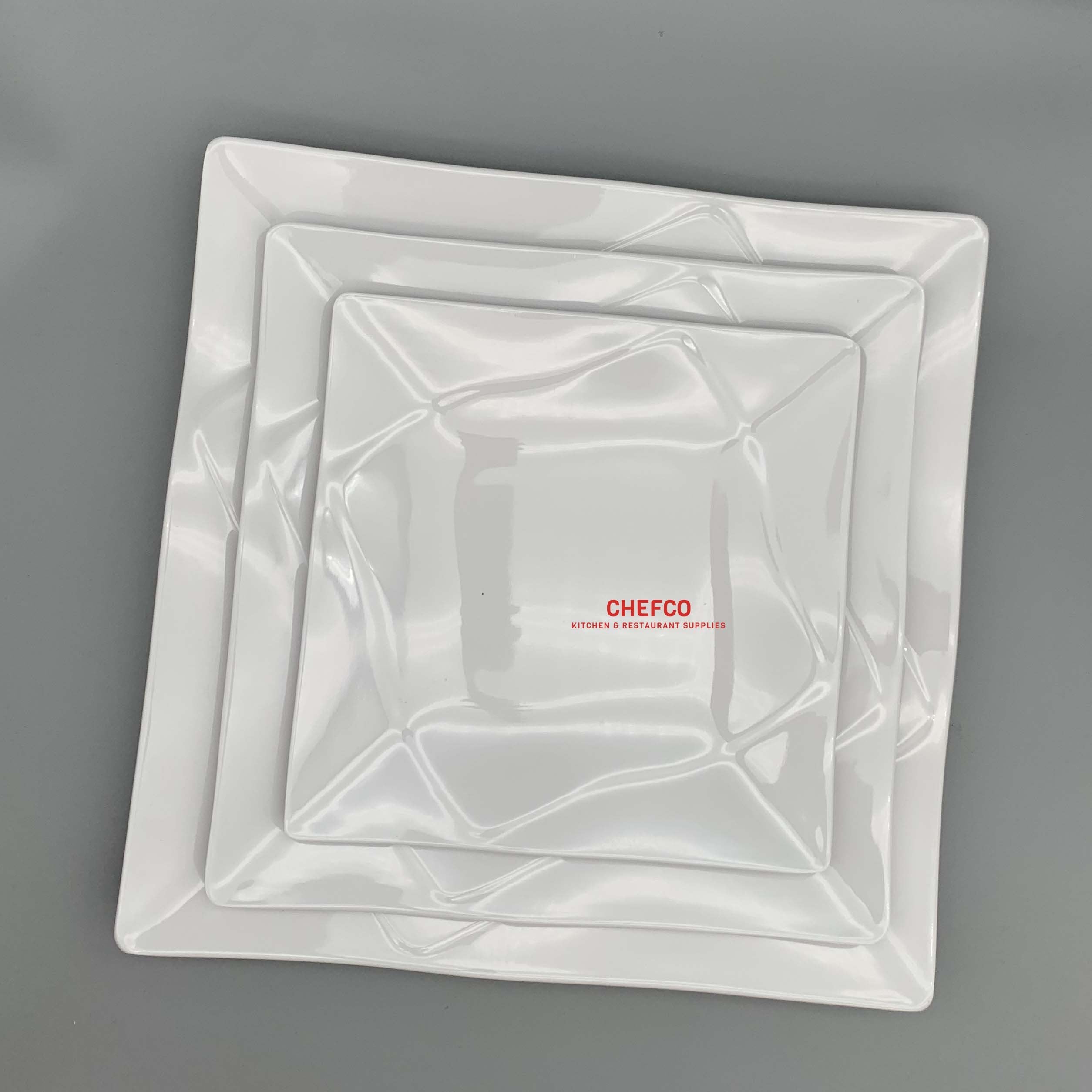 Diamond Rim Pattern Square Melamine Plate (P87008-P870012) - Chefcoca