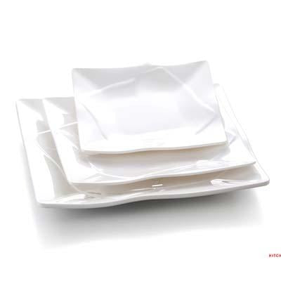 Diamond Rim Pattern Square Melamine Plate (P87008-P870012) - Chefcoca