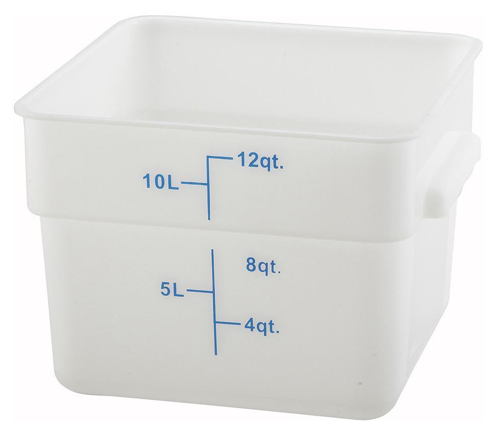 White Polypropylene Square Food Storage Container