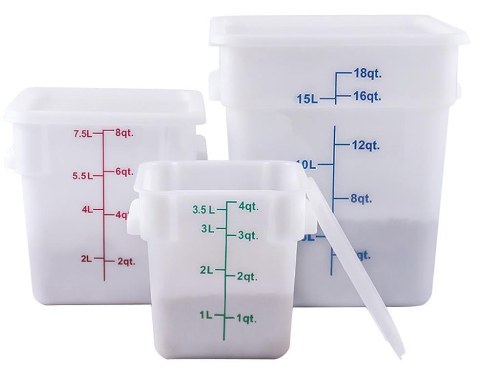 White Polypropylene Square Food Storage Container