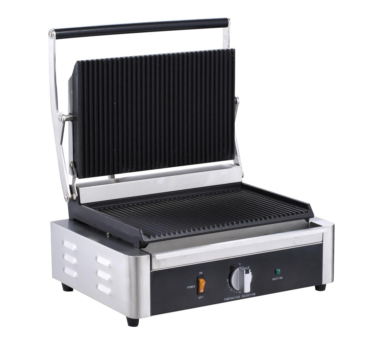 Countertop Single Panini Grill (Grooved Top and Bottom)