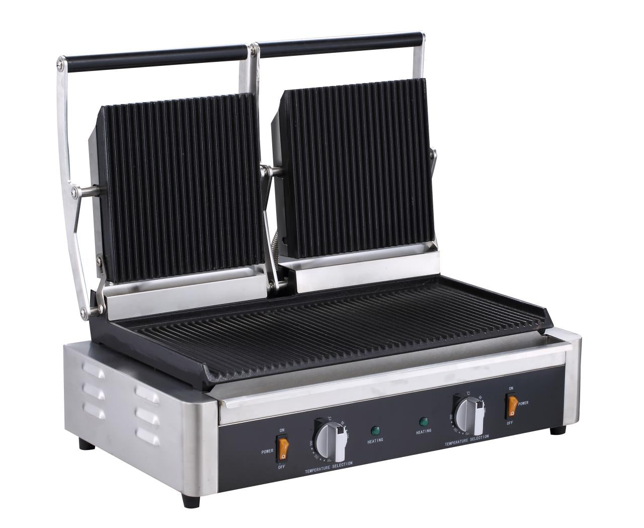 Countertop Double Panini Grill (Grooved Top and Bottom)