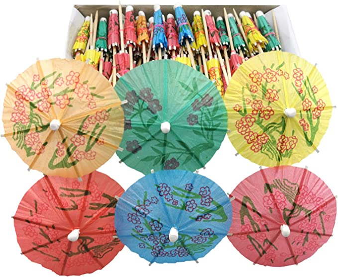 Decorative Pick with Multi Coloured Parasols (144 pieces) - Chefcoca