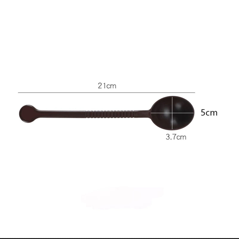 Plastic Utility Spoon With Long Handle, 8" Brown