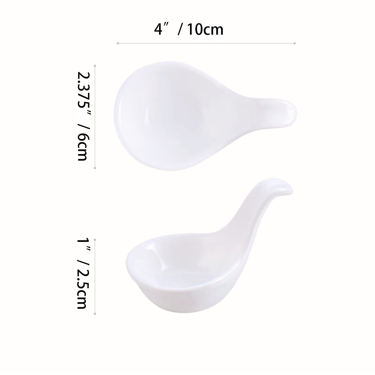 Prorelain Ceramic Sauce Spoon with hook,White Ceramic