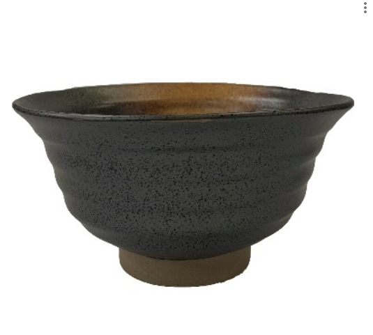 Matte Slate Speckled Noodle Bowl with Burnt Orange (8" Dia x 4"H)