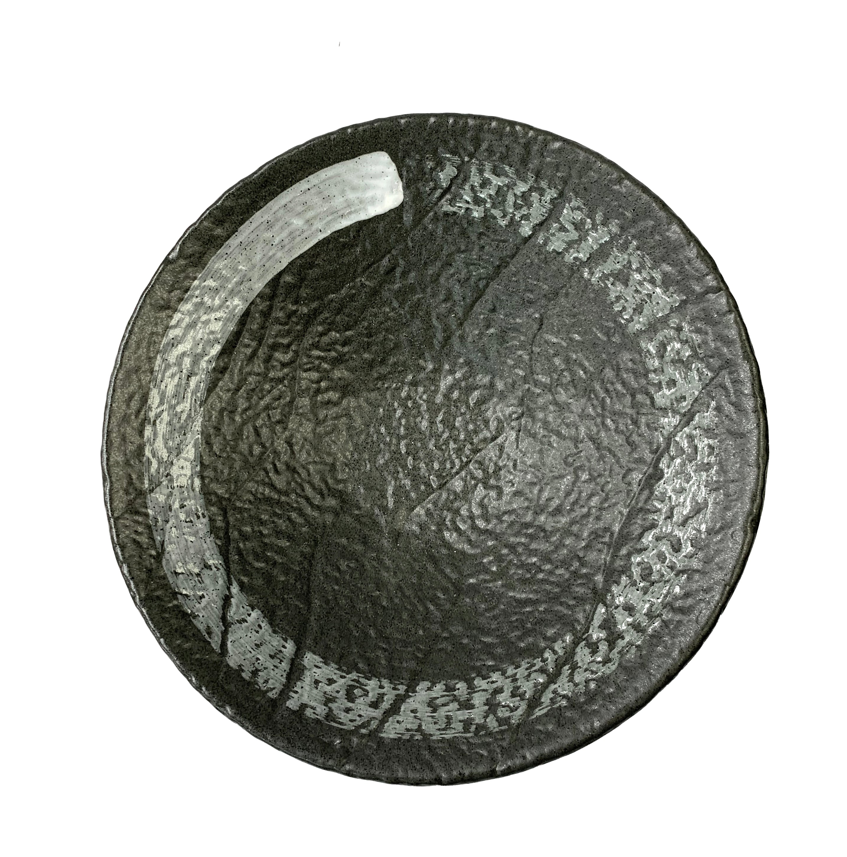 Matte Slate Speckled Shallow Bowl with Grey Ribbon (PTC00010)