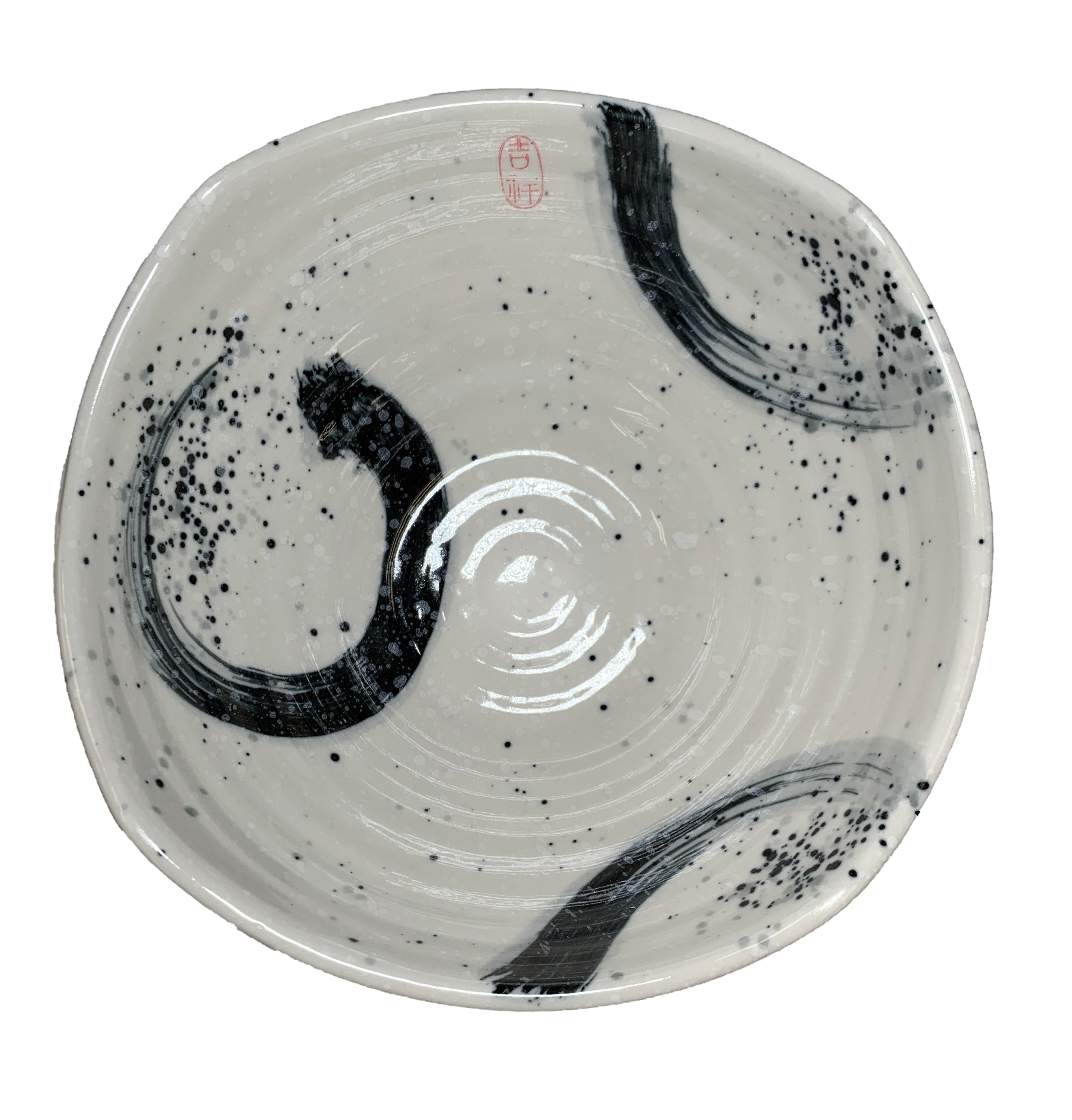 CHEFCO,PTC00061, 8.5" Porcelain White Whorl Bowl with Blue Thread,Chinese Series - Chefcoca