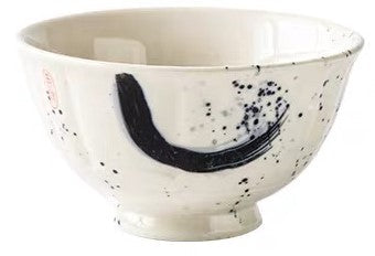 Navy Swirl Round Bowl