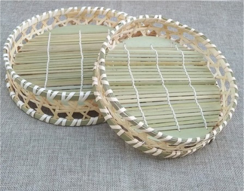 Round Woven Bamboo Serving Basket (7" - 8.25")