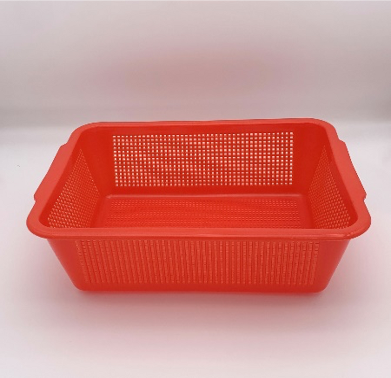Plastic Rectangular Vegetable Wash Baskets (Fine Grid)