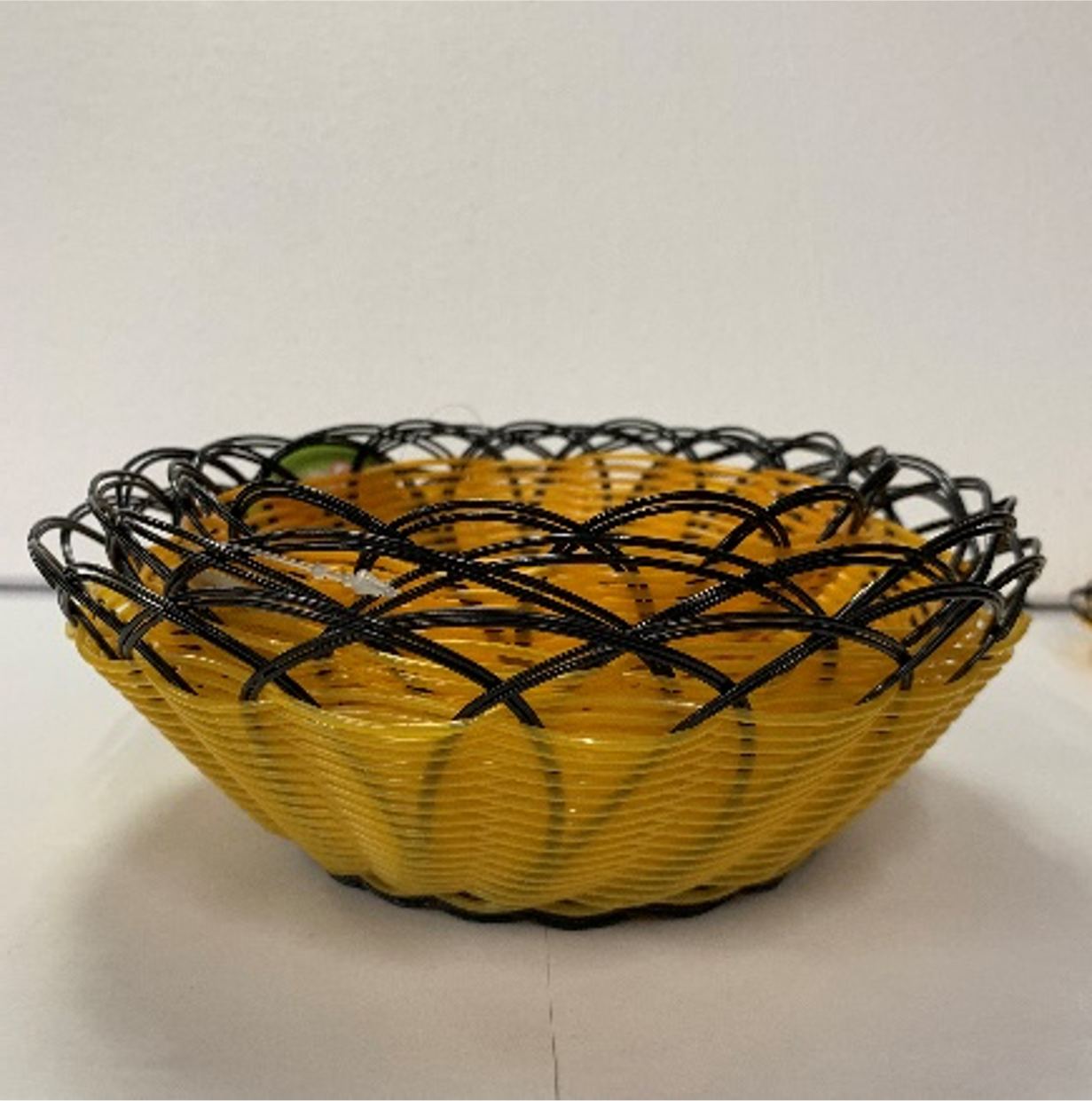 Round Black Woven Serving Basket