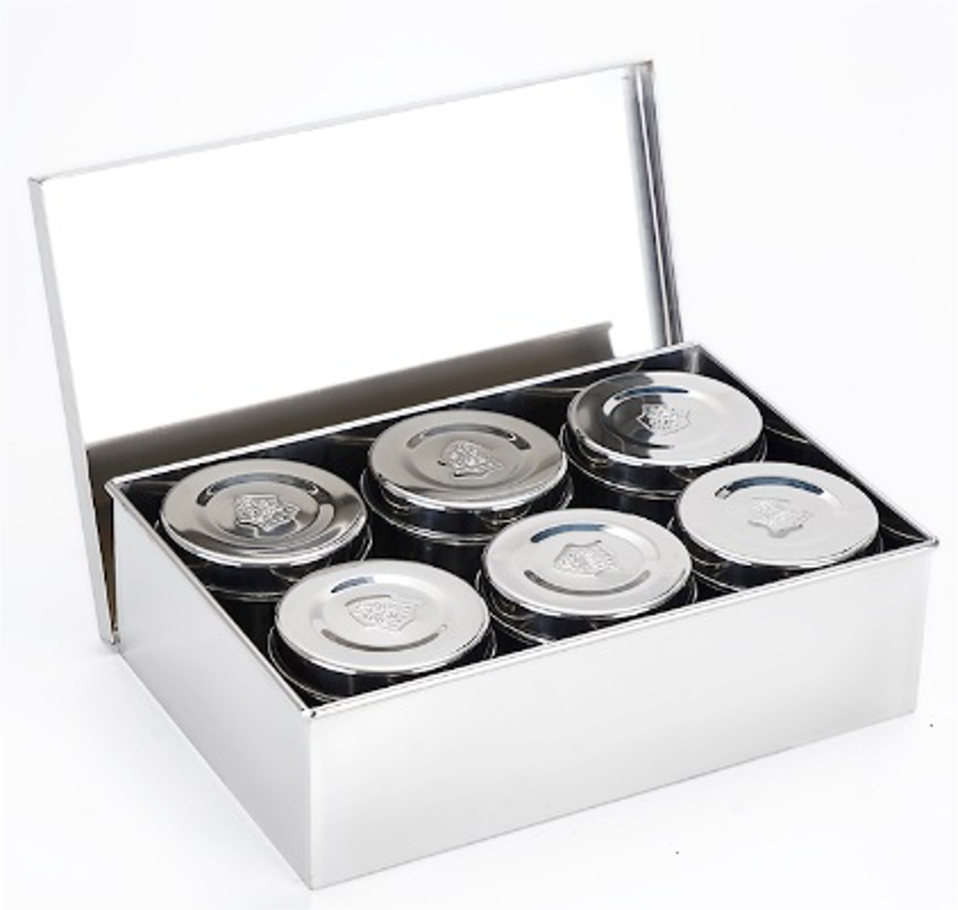 Stainless Steel Sauce/Condiment Box with Round Containers (6 and 9 Units) - Chefcoca