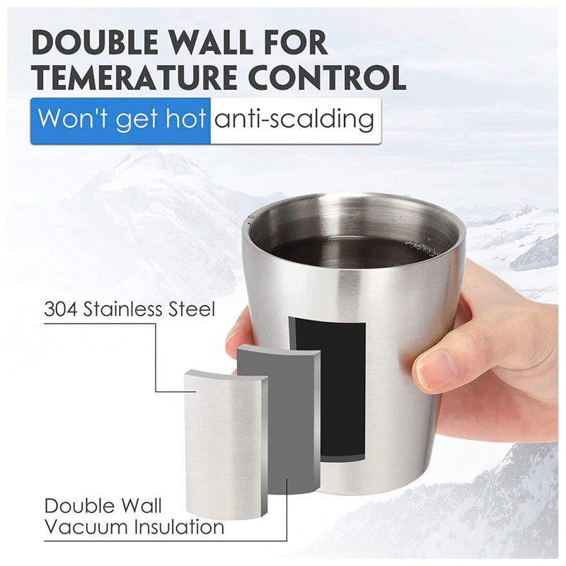Stainless Steel , Double Wall Insulated Mug-Silver
