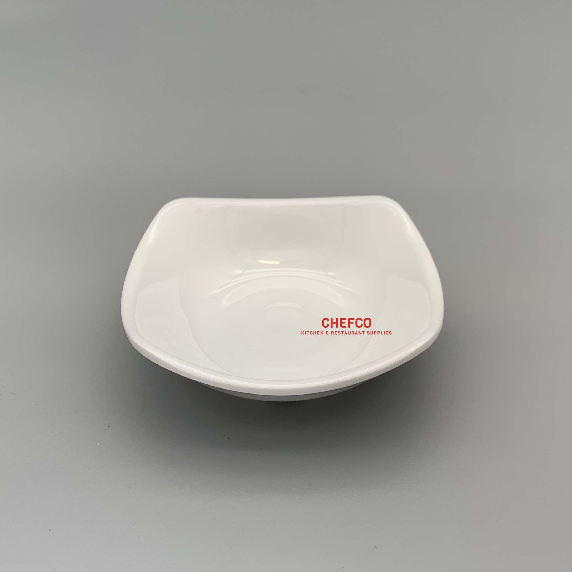 White Square Melamine Sauce Dish (3.75" x 3.75")