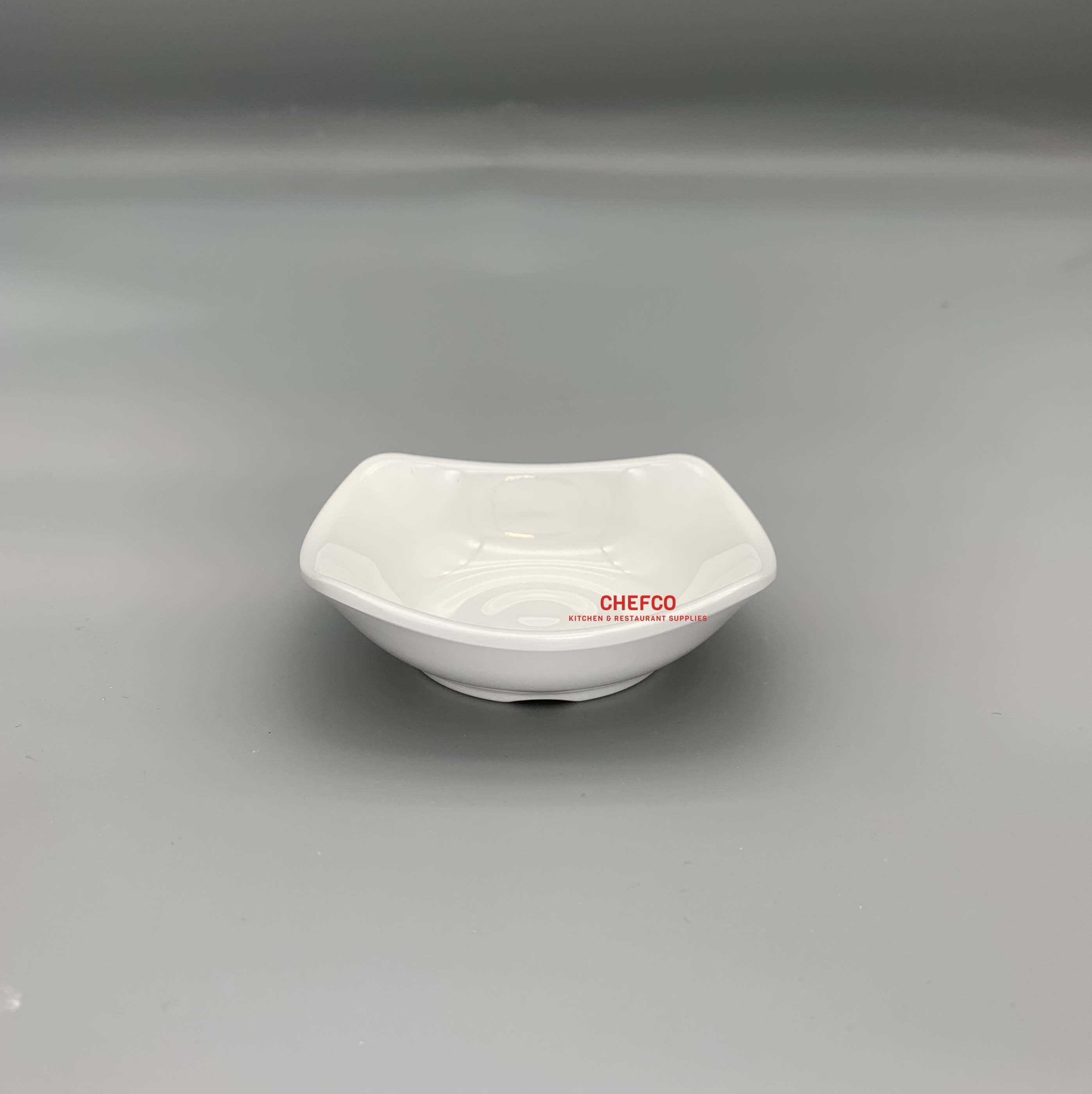 White Square Melamine Sauce Dish (3.75" x 3.75")