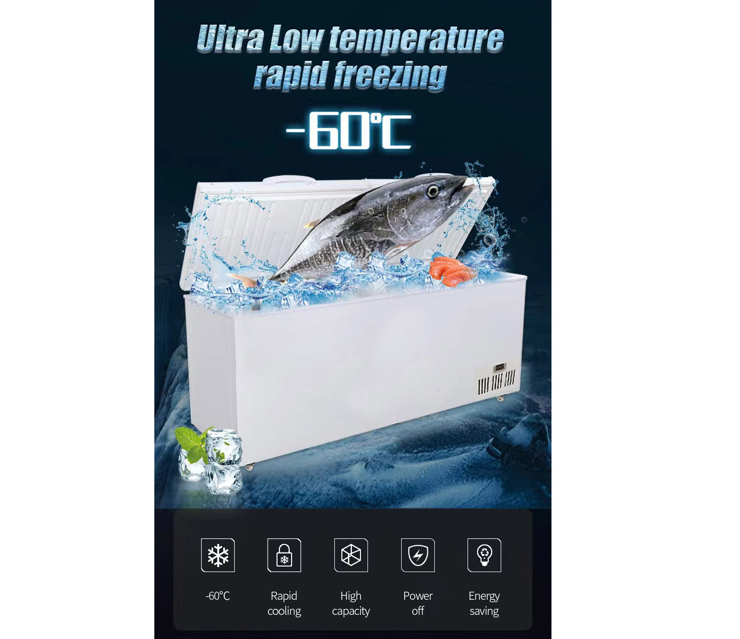 Sub-equip 90L Super Deep -65ºC Low Temp Freezer (27"W x 22.84"D x 34.5"H) - Chefcoca