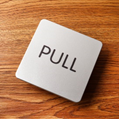 "PULL" Plastic Sign, 4" x 4"