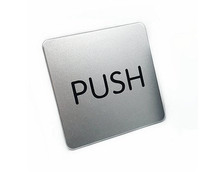 "PUSH" Plastic Sign, 4" x 4" - Chefcoca