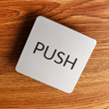 "PUSH" Plastic Sign, 4" x 4"