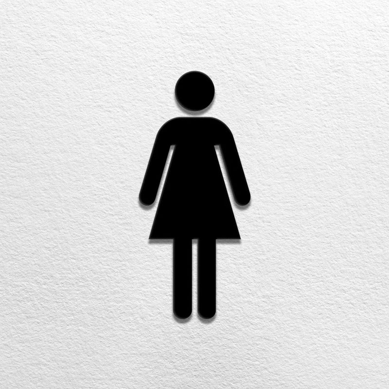 Adhesive Men's and Women's Sign, Bathroom Toilet Gender Sign Decoration(Black)