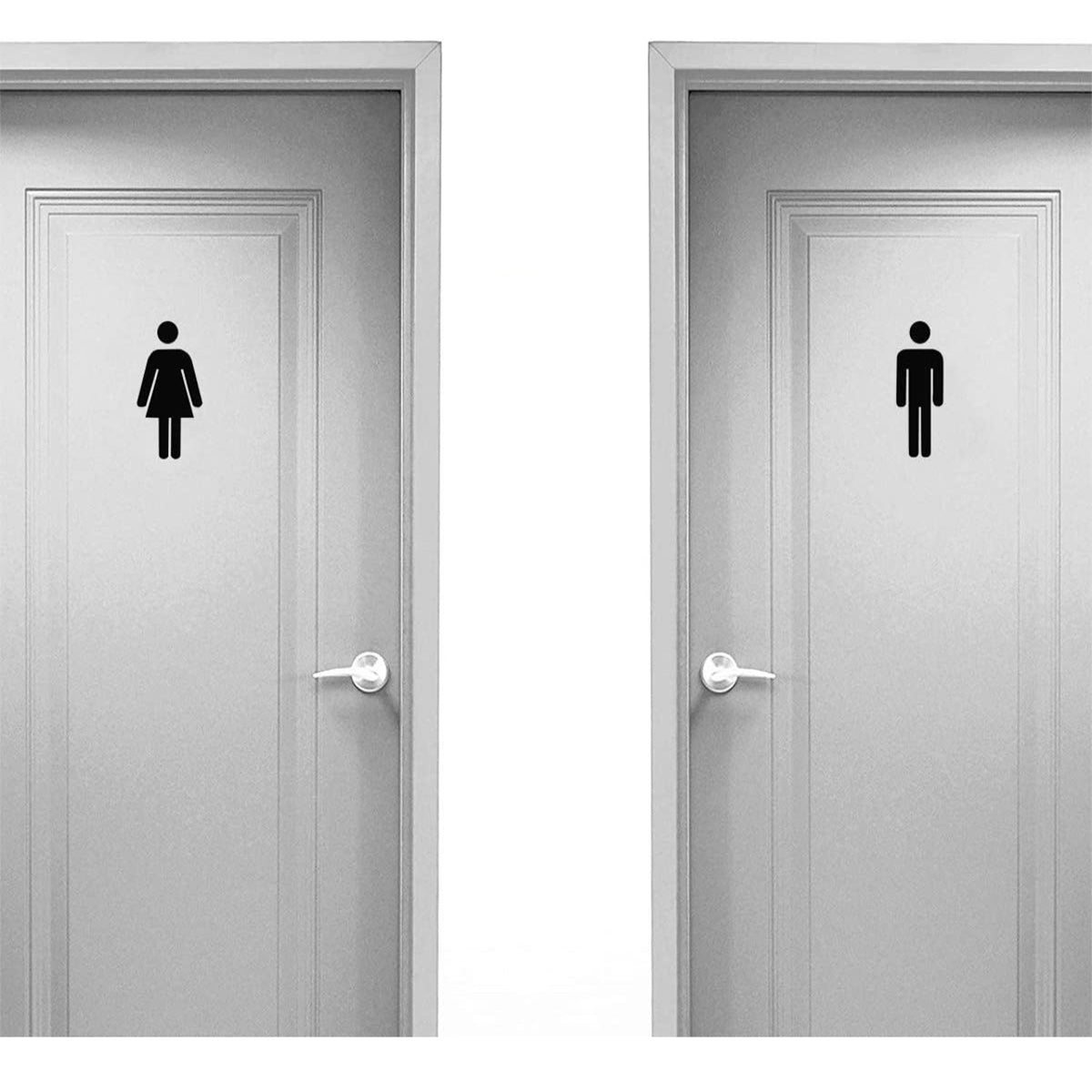 Adhesive Men's and Women's Sign, Bathroom Toilet Gender Sign Decoration(Black)