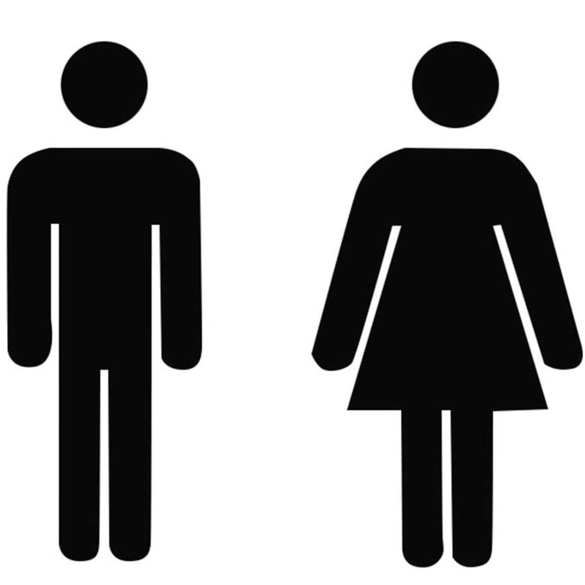 Adhesive Men's and Women's Sign, Bathroom Toilet Gender Sign Decoration(Black)