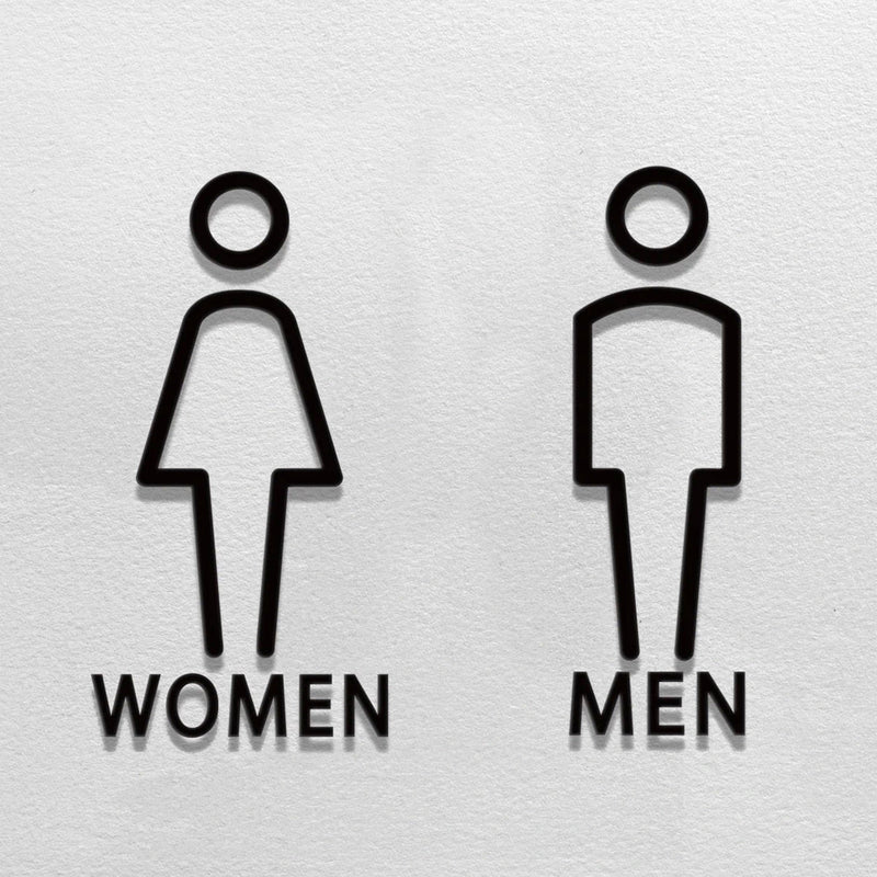 Male and Female Bathroom Sign,WC Wall Stickers,Acrylic Toilet Sign Self-Adhesive