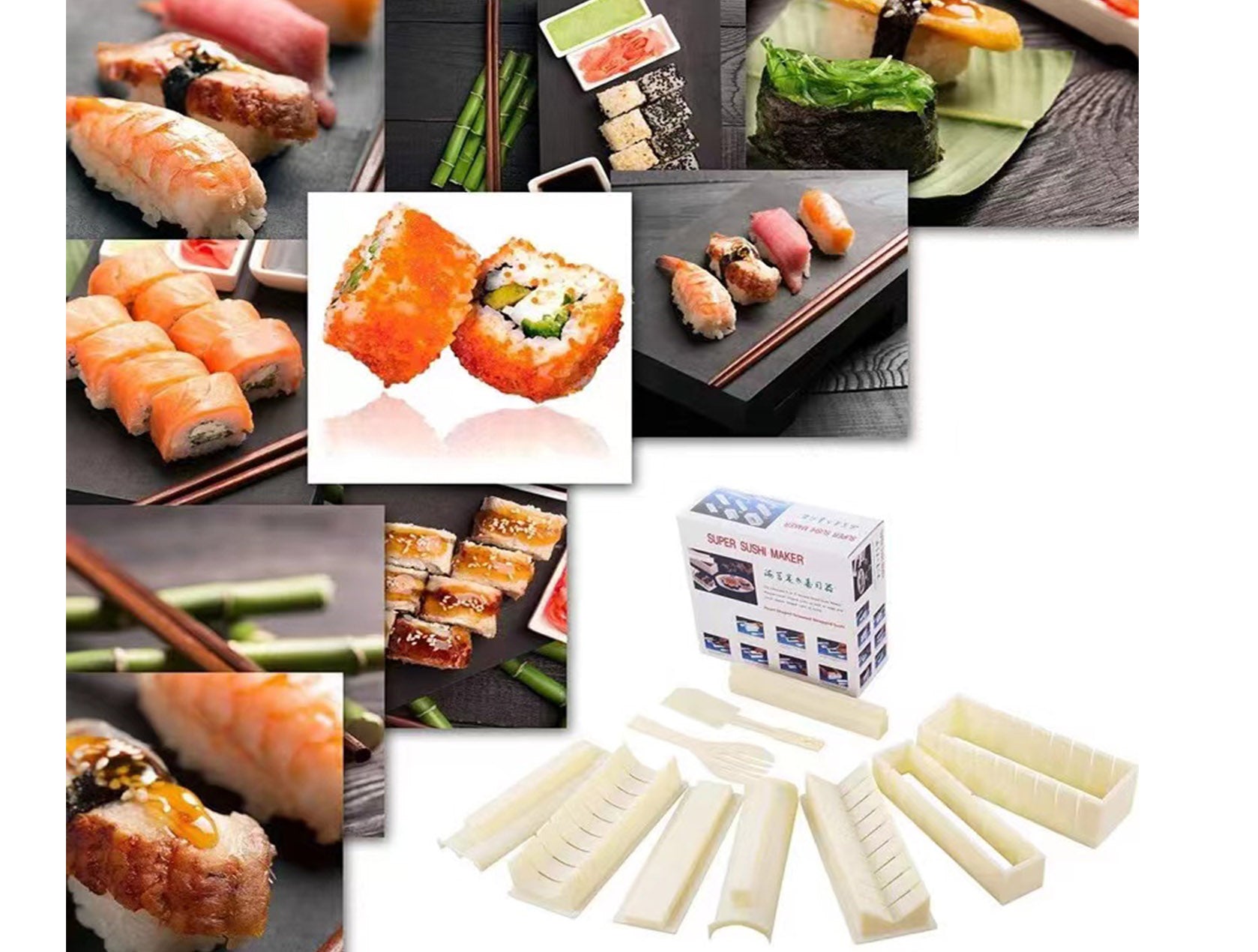 Plastic Sushi Box Mold Kit, 10 Piece set - Chefcoca