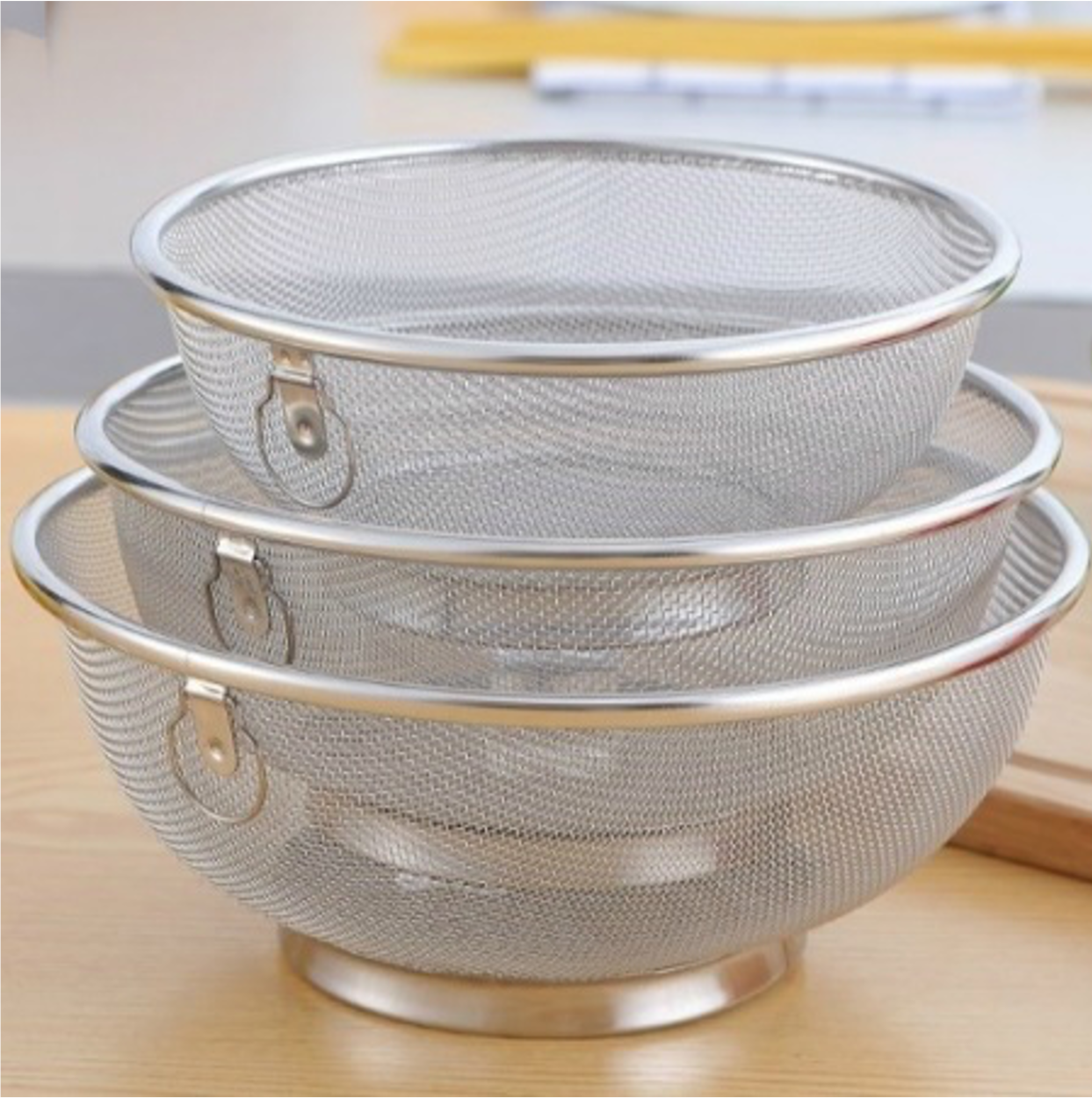 Round Fine Stainless Steel Colander with Reinforced Base and Rim (40cm Dia)