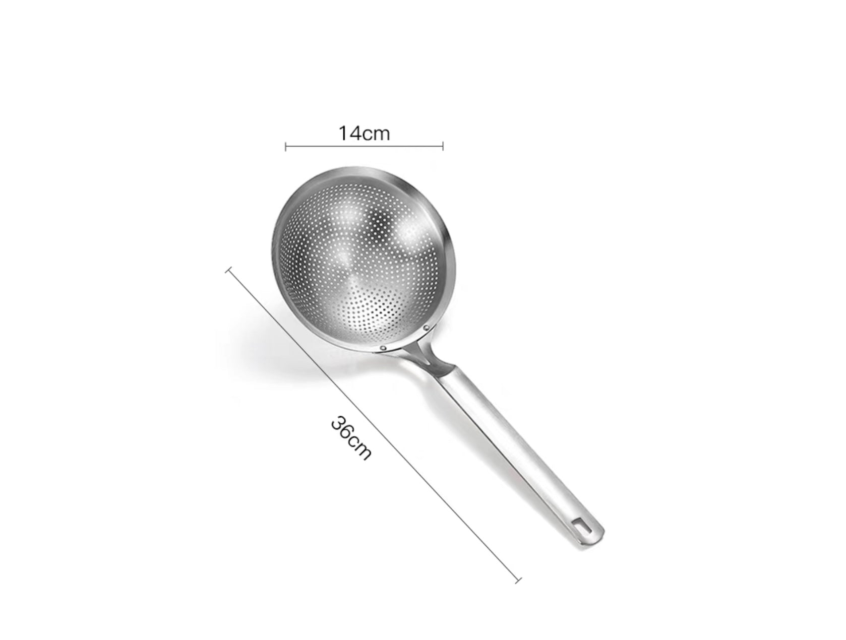 Stainless Steel Handheld Perforated Spoon Style Skimmer (5.5-7" Diameter) - Chefcoca